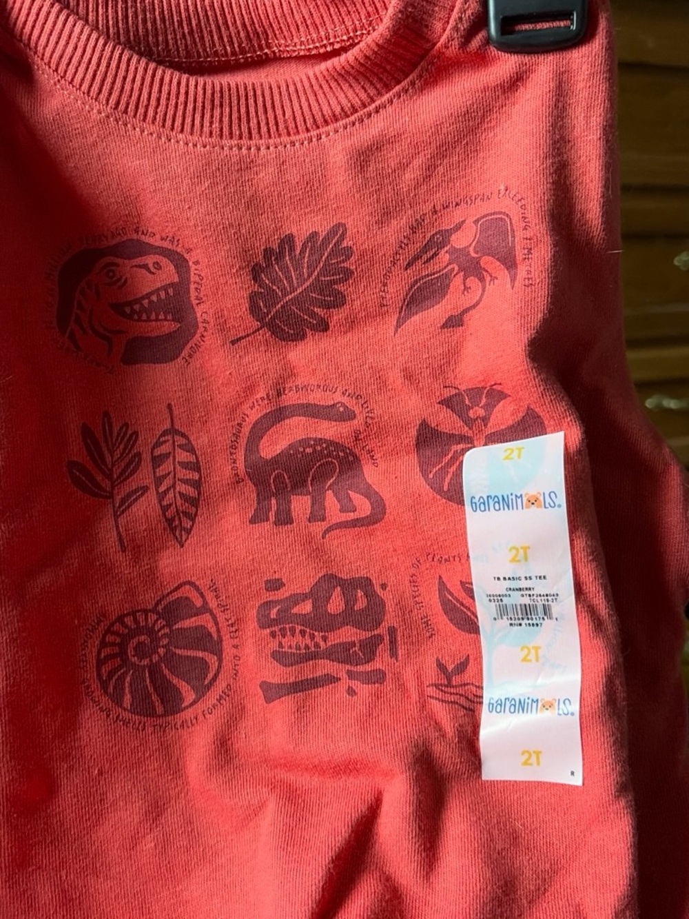 Carter's Coral Red Short-Sleeve Tee with Dinosaur Prints